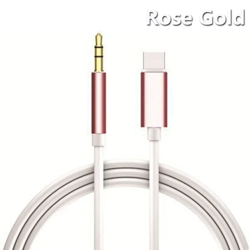 USB-C to 3.5mm AUX Audio Cable, Type-C Aux Adapter Converter for Car, Headphones & Speakers