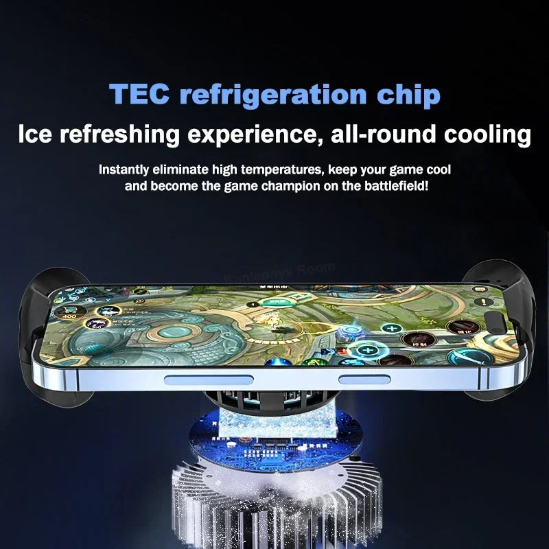 JK01S Semiconductor Mobile Phone Radiator Gamepad Controller 2 IN 1 Game Cooler Handle for IOS Android Telescopic Game Joystick