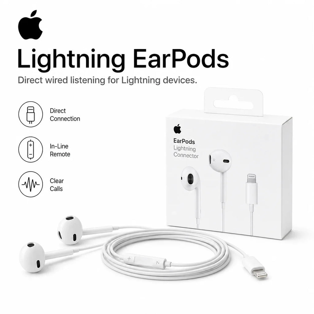 Official Apple EarPods Wired Headphones Lightning USB-C 3.5mm Connector with Mic Remote Adapters for iPhone iPad MacBook