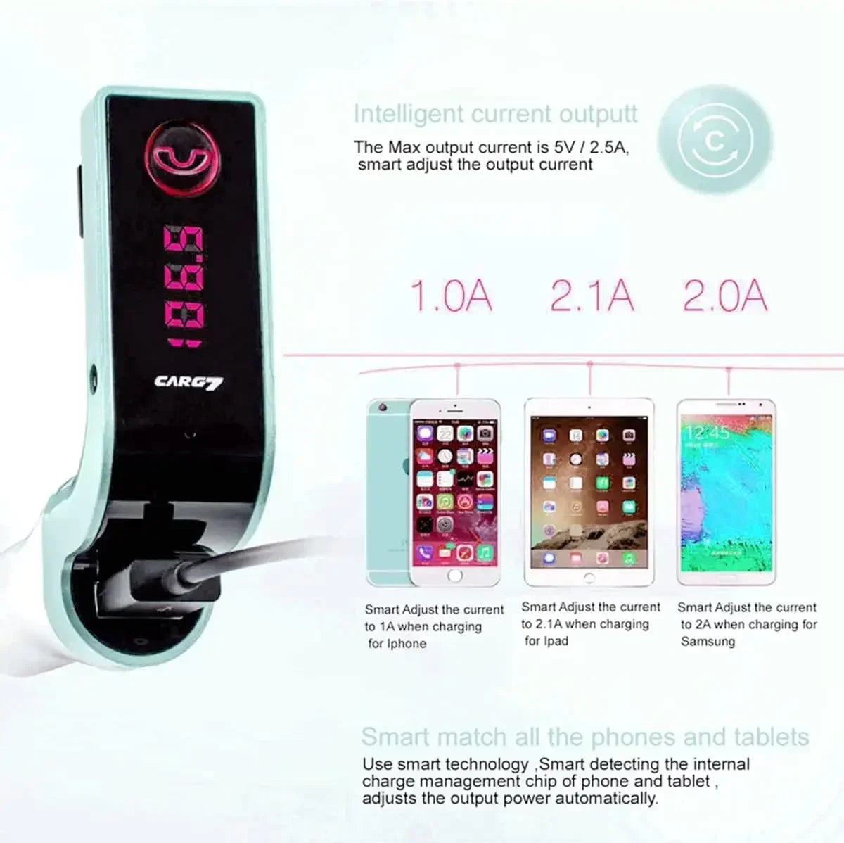 Car Bluetooth FM Transmitter Handsfree Bluetooth Receiver Car Kit Auto Cigarette Lighter USB MP3 Music Player for IPhone IPad