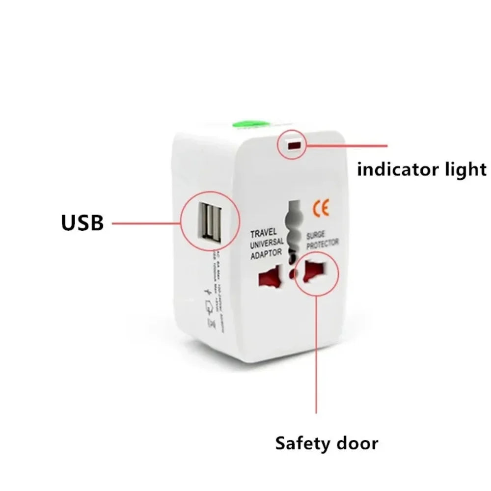 Universal Travel Adapter with Dual USB-C Fast Charging
