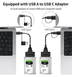 SATA To USB 3.0/Type-C/2 In 1 USB3.0 Type-C Cable Up To 6 Gbps For 2.5 Inch External HDD SSD Hard Drive SATA 3 22 Pin Adapter