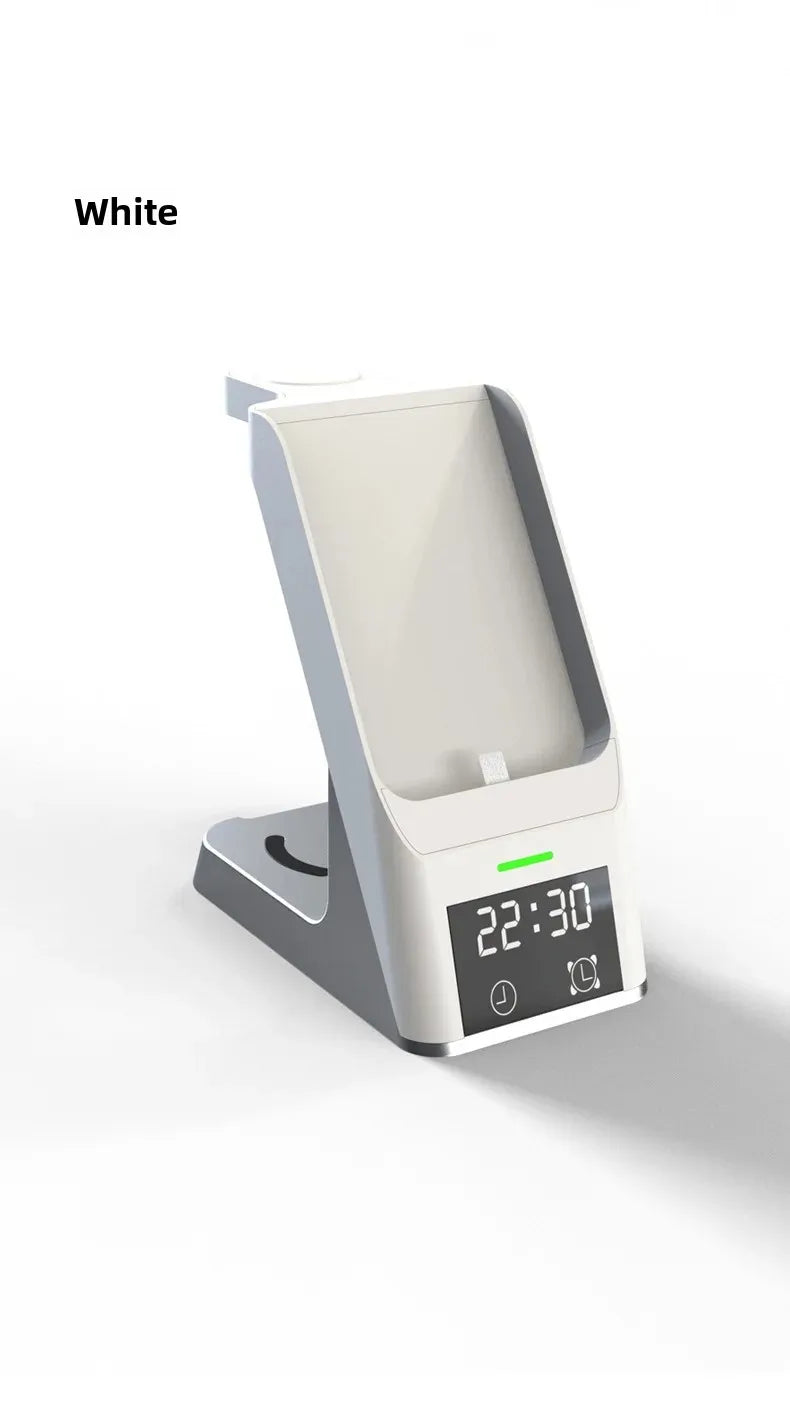 Six-In-One Multi-Function Wireless Charger Bluetooth Earphones Immediate Charging And Placing Clock Alarm Function