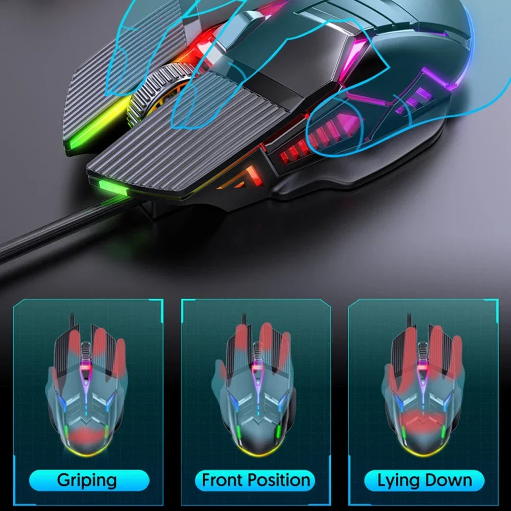 New Ergonomic Wired Gaming Mouse USB Computer Mouse Gaming RGB Mause Gamer Mouse 6 Button LED Silent Mice for PC Laptop