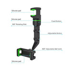 Rearview Mirror Car Phone Mount – 360° Rotatable & Retractable