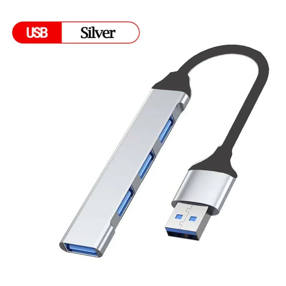4-Port USB-C Hub Splitter Adapter for Laptop & Mobile