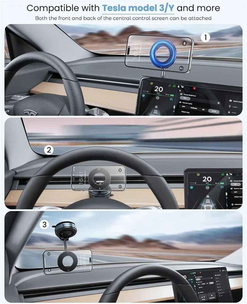 Magnetic Car Phone Mount with 360° Vacuum Suction Cup
