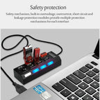 4 Ports USB HUB 2.0 Adapter Expander Multi USB Splitter Multiple Extender with LED Lamp Switch for PC Laptop