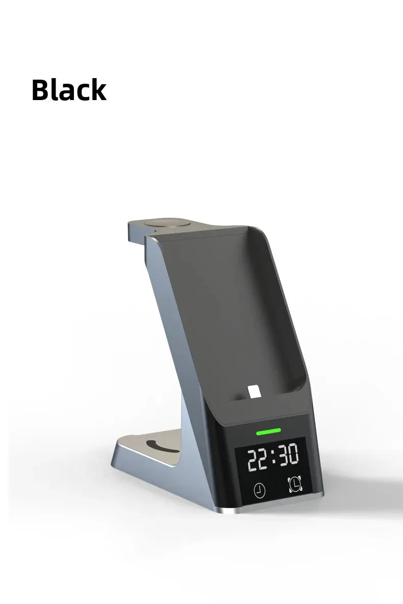 Six-In-One Multi-Function Wireless Charger Bluetooth Earphones Immediate Charging And Placing Clock Alarm Function