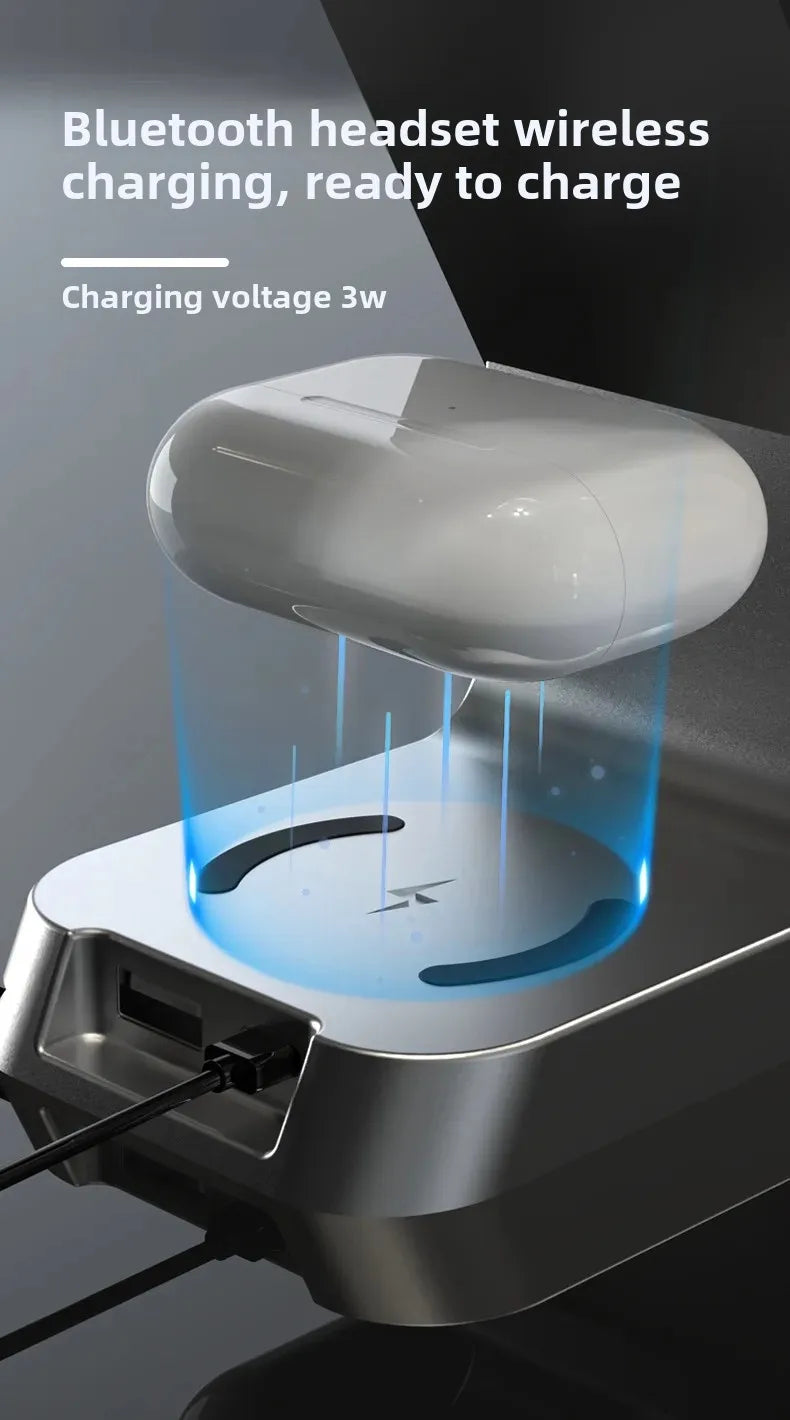 Six-In-One Multi-Function Wireless Charger Bluetooth Earphones Immediate Charging And Placing Clock Alarm Function