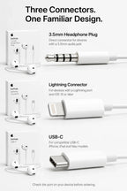 Official Apple EarPods Wired Headphones Lightning USB-C 3.5mm Connector with Mic Remote Adapters for iPhone iPad MacBook