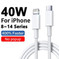 PD 40W For iPhone Charger USB C Chargers For iPhone 16 15 14 13 12 11 Pro XS Max XR X 8 7 6 Plus Fast Charging Cable Accessories