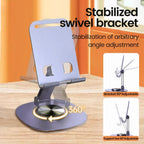 Foldable Mobile Phone Stand 360 Rotation Desktop Holder For iPad iPhone 15 14 13 Pro Samsung Tablet Cell Phone Portable Bracket