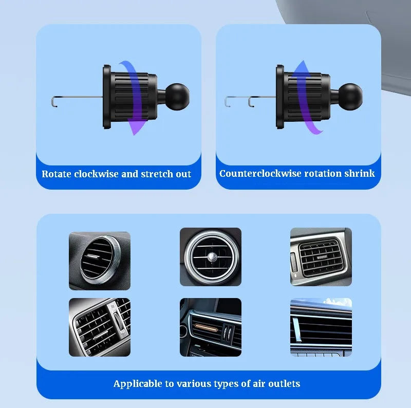 Flexible Air Vent Car Phone Holder with Auto Lock
