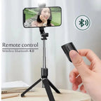 Wireless Bluetooth Selfie Stick Tripod with Fill Light