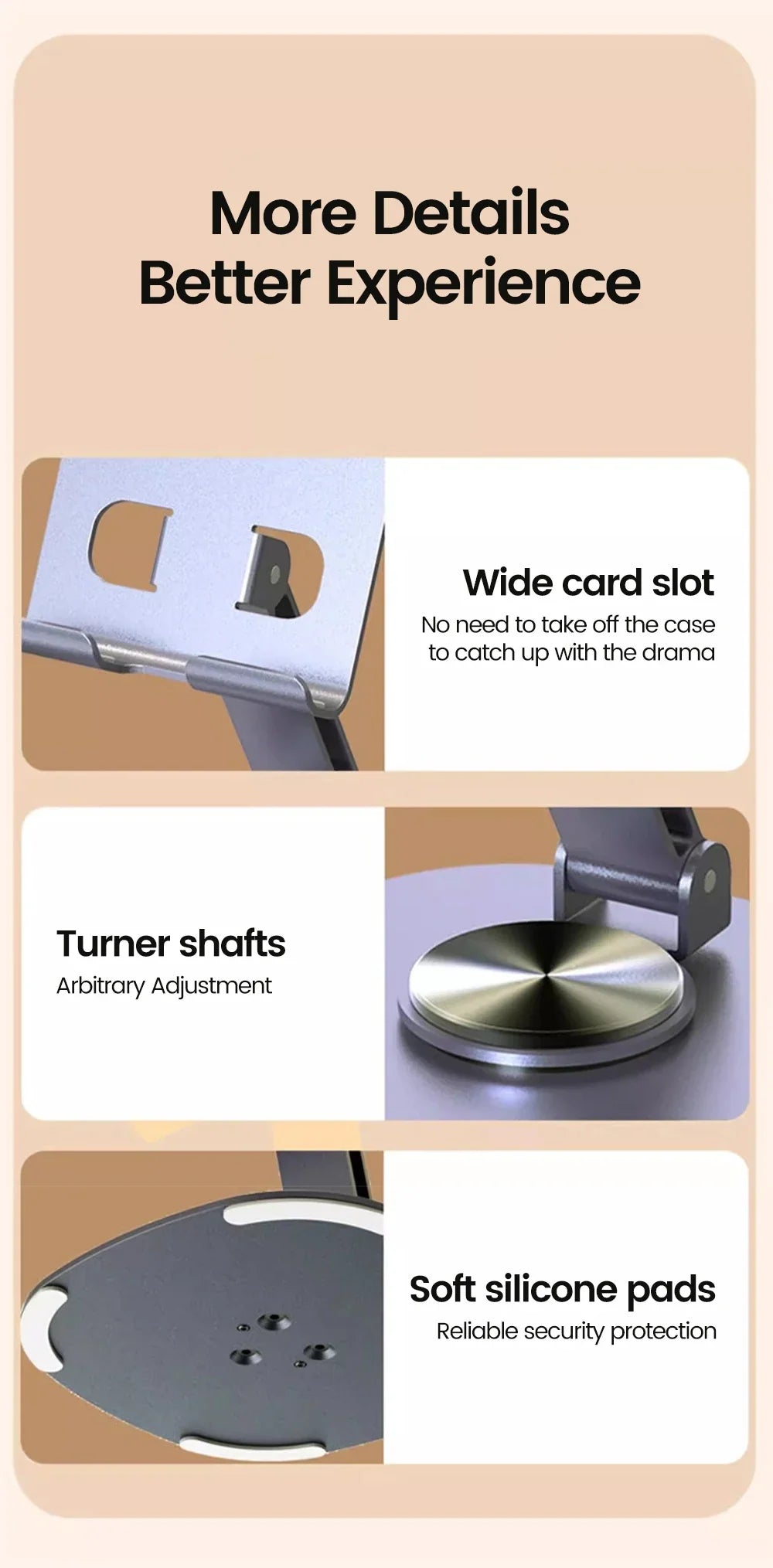 Foldable Mobile Phone Stand 360 Rotation Desktop Holder For iPad iPhone 15 14 13 Pro Samsung Tablet Cell Phone Portable Bracket