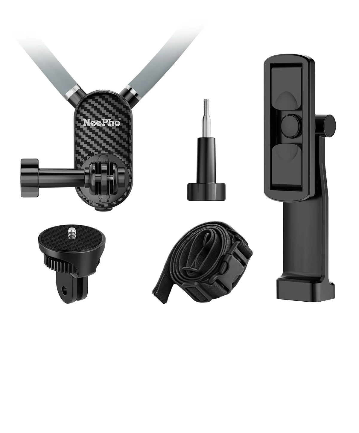 NeePho NP-G2 Soft Silicone Neck Mount Bracket, POV First-Person Perspective Phone & Action Camera Holder