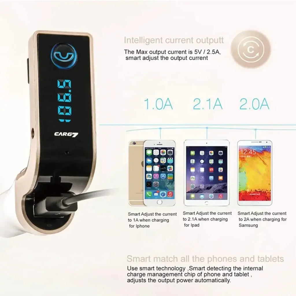 Car Bluetooth FM Transmitter Handsfree Bluetooth Receiver Car Kit Auto Cigarette Lighter USB MP3 Music Player for IPhone IPad