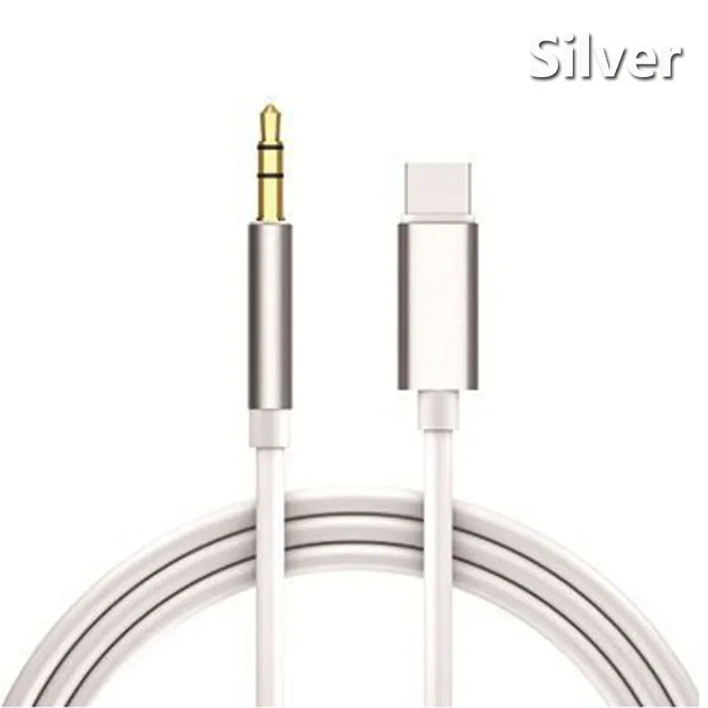 USB-C to 3.5mm AUX Audio Cable, Type-C Aux Adapter Converter for Car, Headphones & Speakers