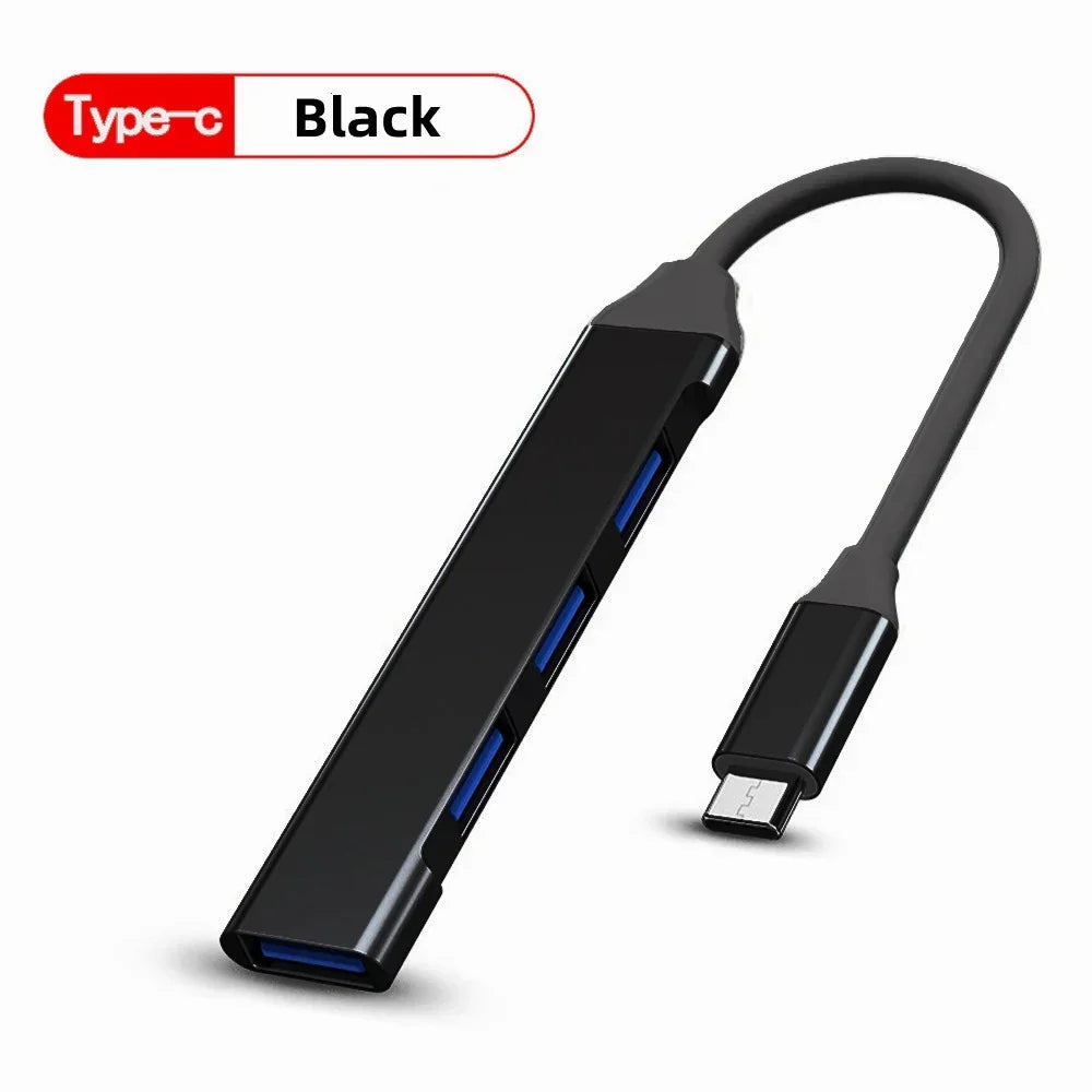 4-Port USB-C Hub Splitter Adapter for Laptop & Mobile