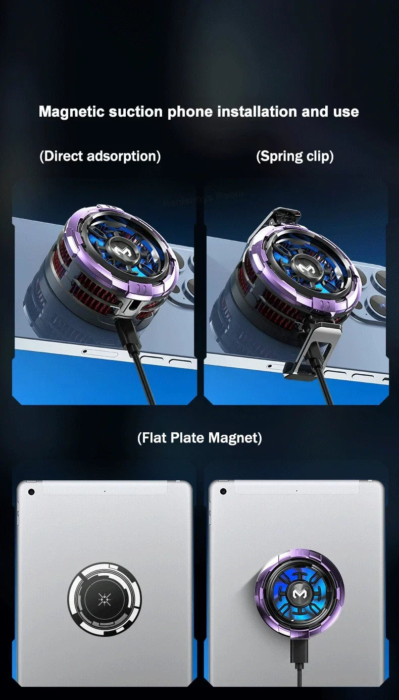 MEMO CX08 Pro Mobile Phone Semiconductor Magnetic/ Back-clip Frozen PUBG Game Cooler for IOS Android Universal Cooling Radiator