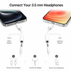 Official Apple USB-C Type-C Lightning to 3.5mm Headphone Jack Adapter & Wired EarPods Earphones with Remote Mic for iPhone iPad