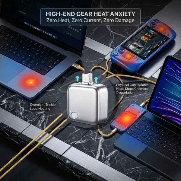 140W Fast Charger Phone Adapter Physical Full Charge Disconnector Automatically Cuts Power Ejects Phone When Fully Charged