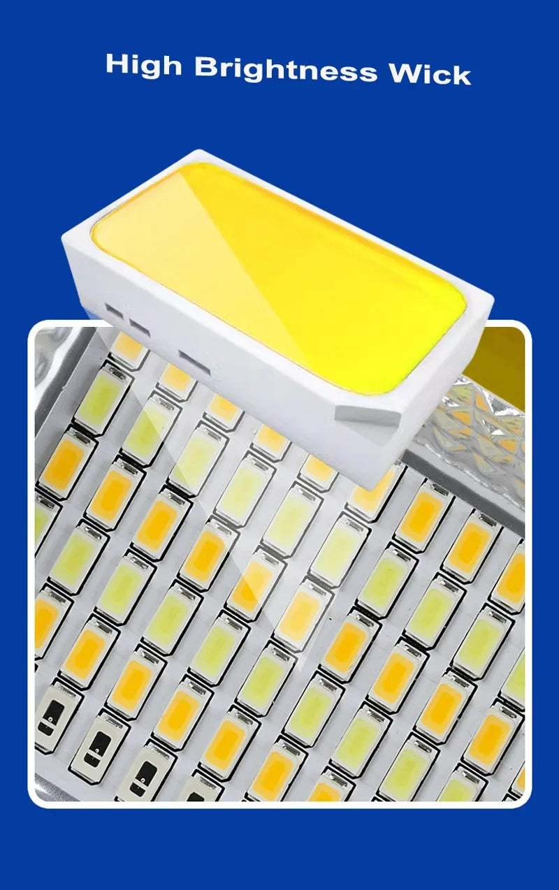 15000LM USB Rechargeable LED Solar Flood Light 2000Watt with Magnet Strong Light Portable Camping Tent Lamp Work Repair Lighting