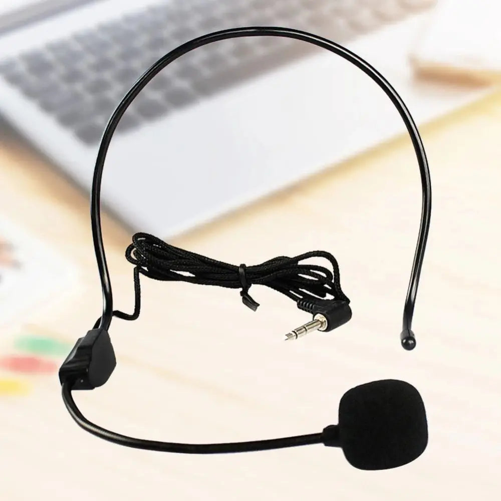 Portable Wired Microphone Head-mounted 3.5mm Plug Headset Microphone Interview Speech Teaching Stage Speaker Speech Headset Mic
