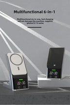 Six-In-One Multi-Function Wireless Charger Bluetooth Earphones Immediate Charging And Placing Clock Alarm Function
