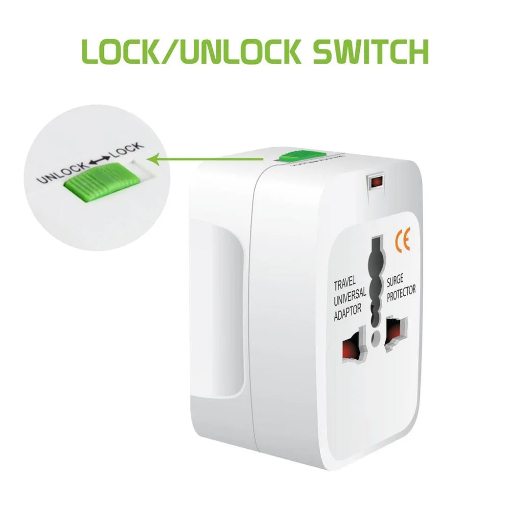 Universal Travel Adapter with Dual USB-C Fast Charging