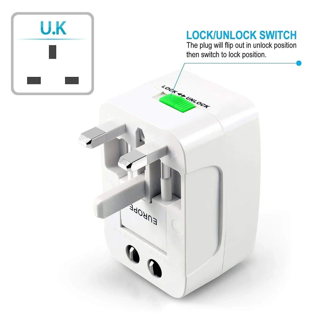 Universal Travel Adapter with Dual USB-C Fast Charging