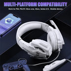Gaming Headset With Microphone For PS5 PS4 Xbox PC 3D Surround Sound RGB Wired Headphones Noise Cancelling Memory Foam Earcup