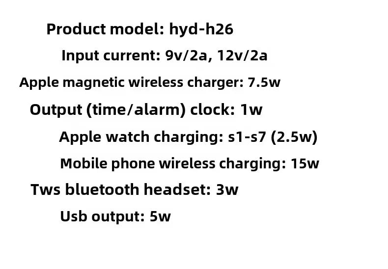 Six-In-One Multi-Function Wireless Charger Bluetooth Earphones Immediate Charging And Placing Clock Alarm Function