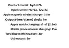 Six-In-One Multi-Function Wireless Charger Bluetooth Earphones Immediate Charging And Placing Clock Alarm Function