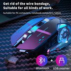 2.4G USB Wireless Bluetooth Mouse Ergonomic Silent Office Mice Rechargeable E-Sports Backlight Mouse For Computer Laptop Macbook