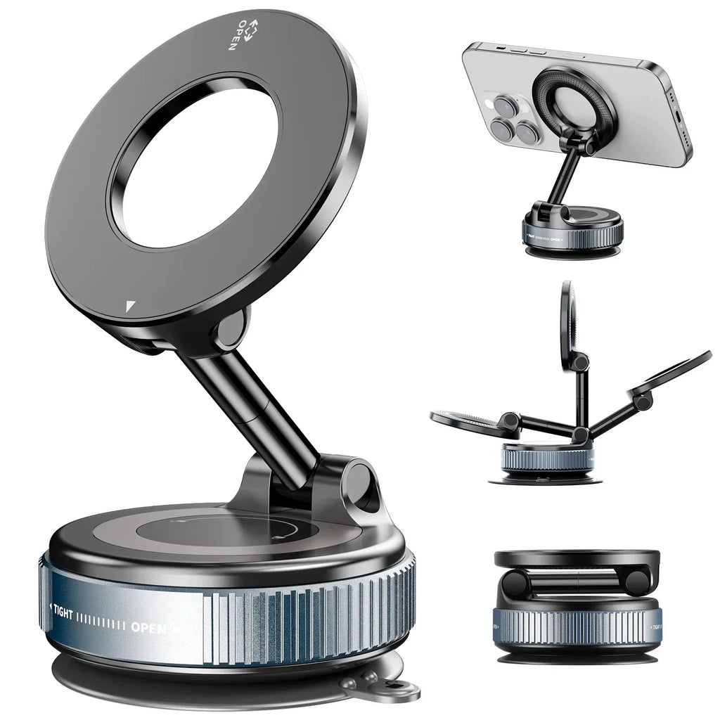 Magnetic Car Phone Mount with 360° Vacuum Suction Cup