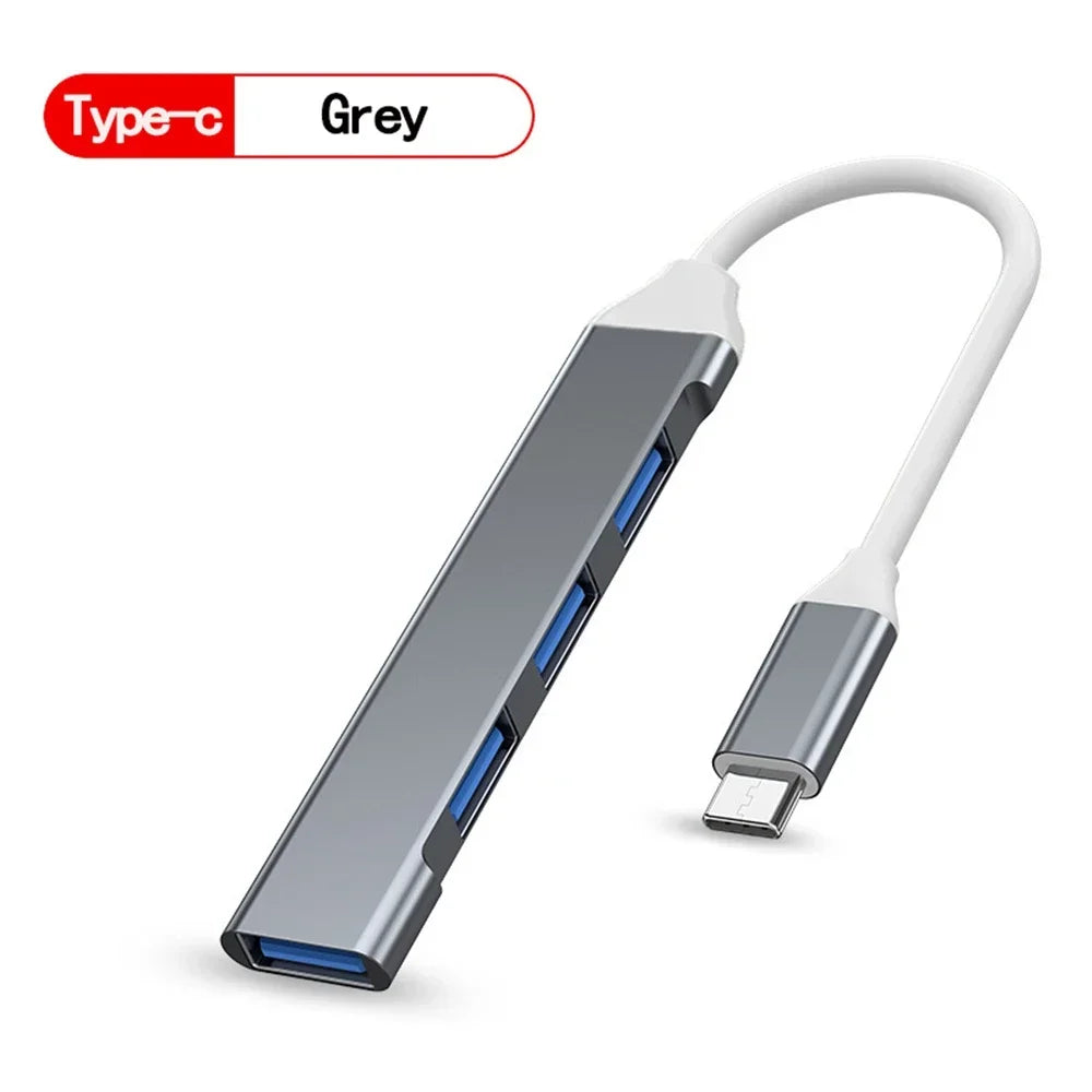 4-Port USB-C Hub Splitter Adapter for Laptop & Mobile