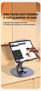 Foldable Mobile Phone Stand 360 Rotation Desktop Holder For iPad iPhone 15 14 13 Pro Samsung Tablet Cell Phone Portable Bracket