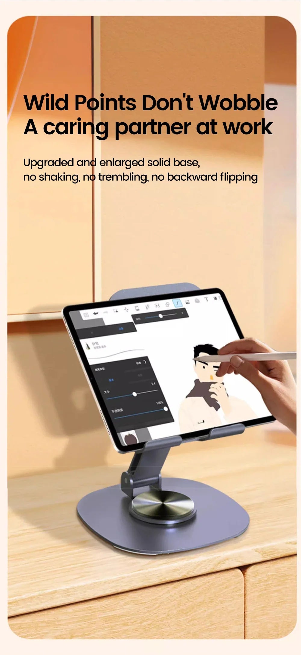 Foldable Mobile Phone Stand 360 Rotation Desktop Holder For iPad iPhone 15 14 13 Pro Samsung Tablet Cell Phone Portable Bracket