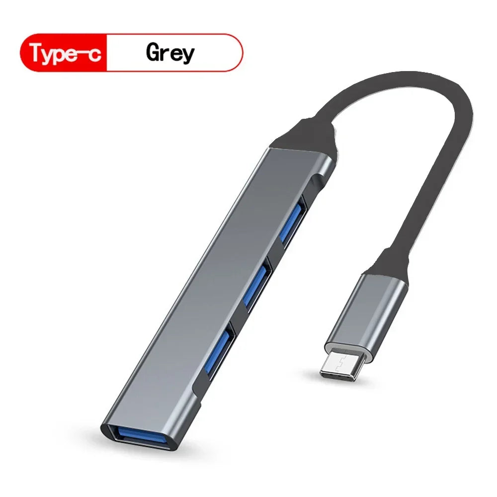 4-Port USB-C Hub Splitter Adapter for Laptop & Mobile
