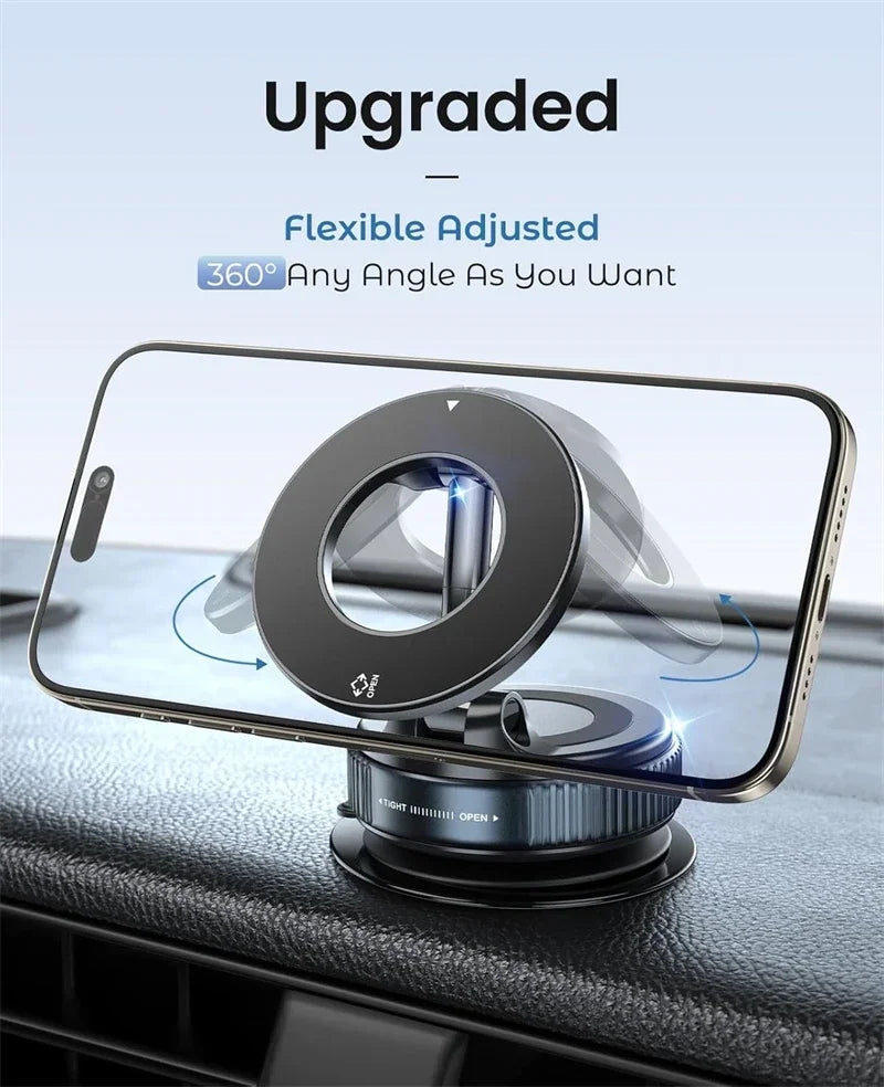 Magnetic Car Phone Mount with 360° Vacuum Suction Cup