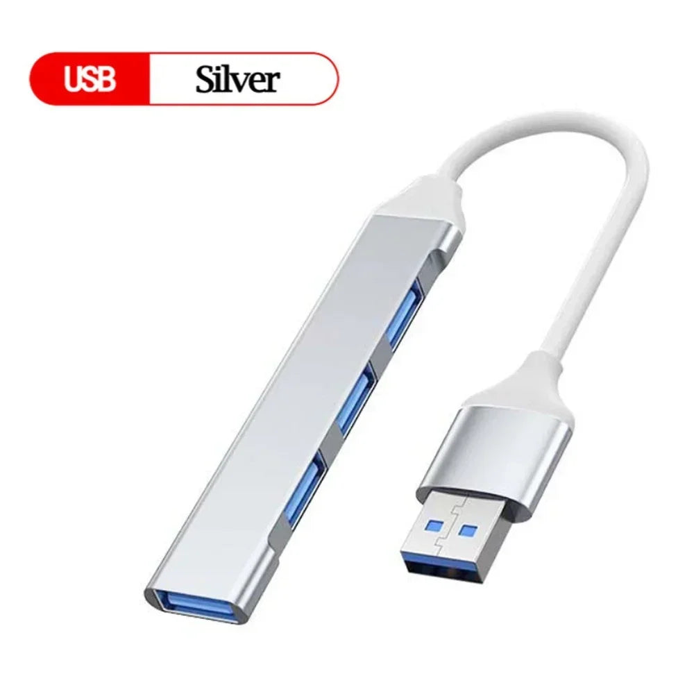 4-Port USB-C Hub Splitter Adapter for Laptop & Mobile
