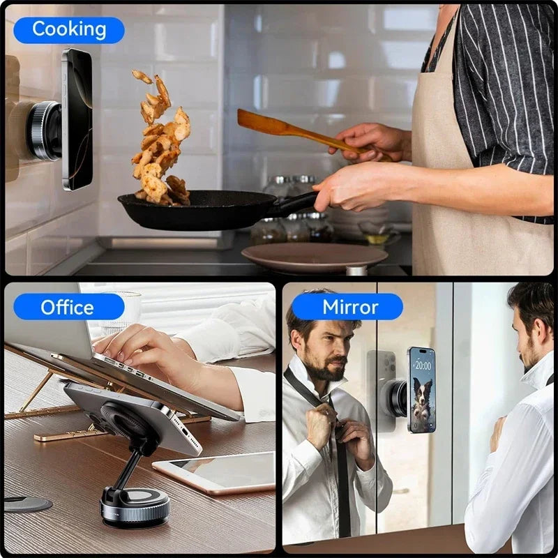 Magnetic Car Phone Mount with 360° Vacuum Suction Cup