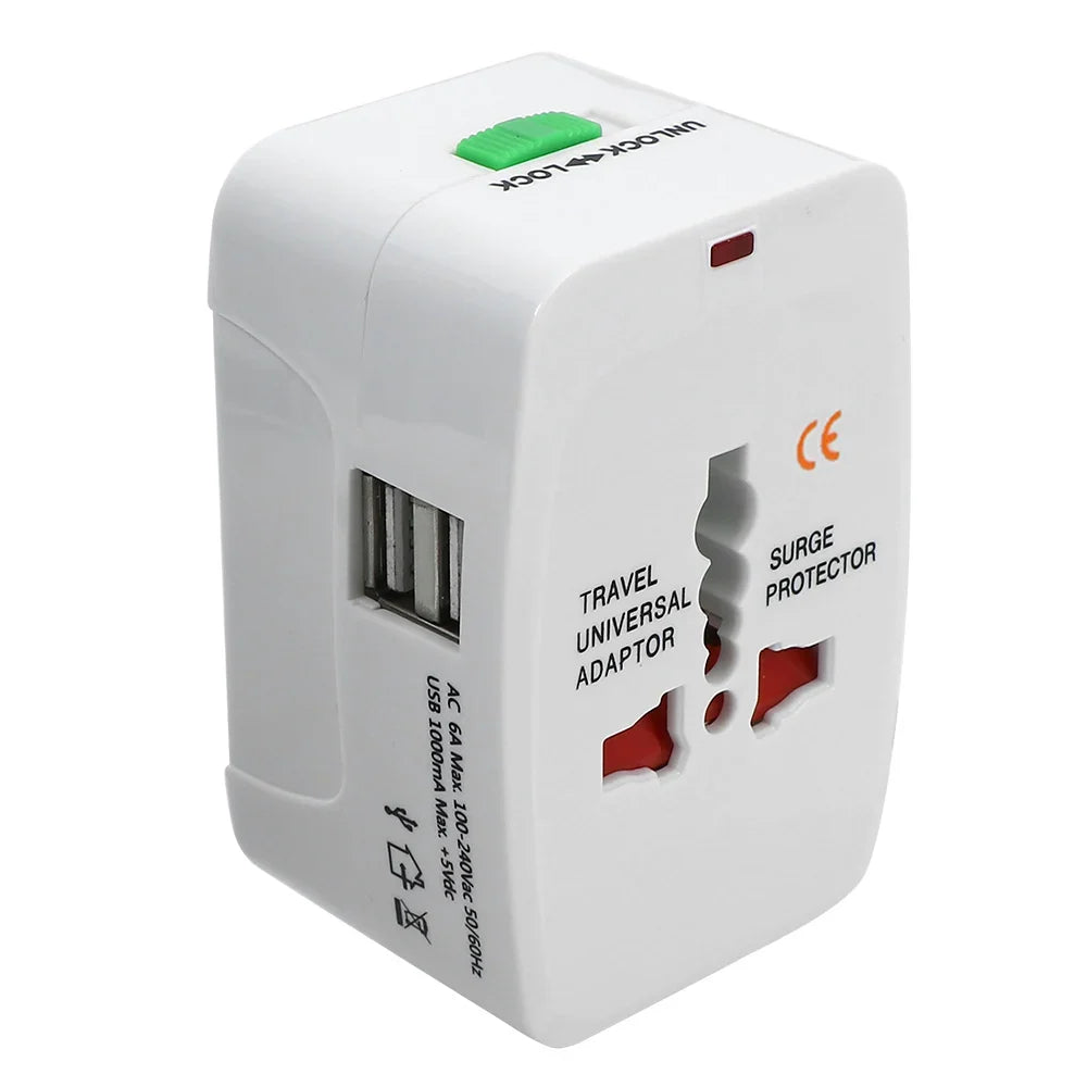 Universal Travel Adapter with Dual USB-C Fast Charging