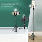 Wireless Bluetooth Selfie Stick Tripod with Fill Light