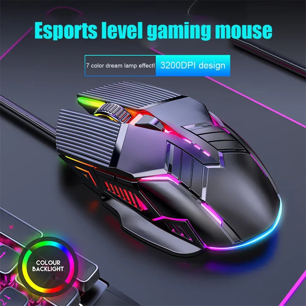 New Ergonomic Wired Gaming Mouse USB Computer Mouse Gaming RGB Mause Gamer Mouse 6 Button LED Silent Mice for PC Laptop