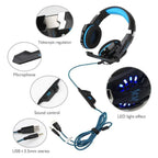 Gaming Headset With Microphone For PS5 PS4 Xbox PC 3D Surround Sound RGB Wired Headphones Noise Cancelling Memory Foam Earcup