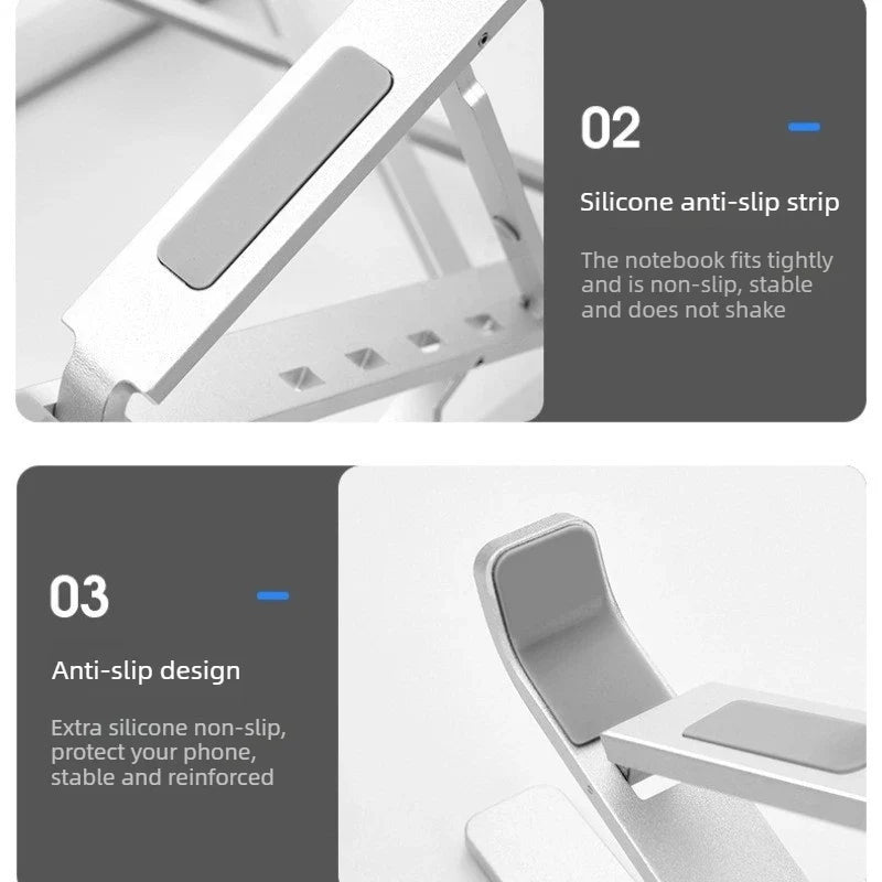For Macbook Laptop Stand Folding Adjustable Aluminum Computer Pc Tablet Stand Notebook Tablelaptop Holder Heat Dissipation