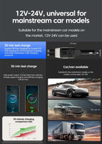 Retractable 4-in-1 Fast Car Charger with Digital Display